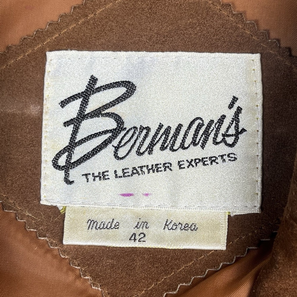 VTG Berman's Buckskin Suede Leather Fringe Jacket Western Boho Cowboy Mens 42 - Picture 2 of 13